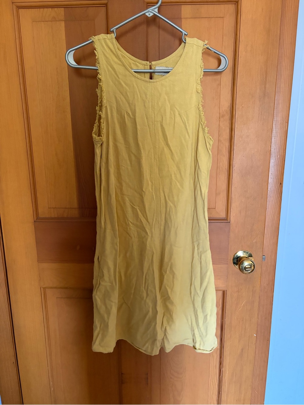 Thread & Supply Mustard Linen Shift Dress